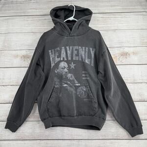 Heavenly Martin Luther King Jr Activist Dreamer Warrior Hoodie Mens L Gray